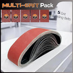KonaFlex Sanding Belts 15 Pack 4x36 Inch Belt Sander Paper Aluminum Oxide with 60/80/120/150/240 Grits for Woodworking, Paint Sanding, Metalworking, Rust Removal
