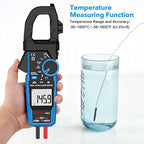 Digital Inrush Clamp Meter Multimeter, MESTEK T-RMS 6000 Counts 600A Current Amp Volt Meter with VFD,LOZ Mode; Measures NCV AC/DC Current Voltage Temperature Resistance Capacitance Continuity