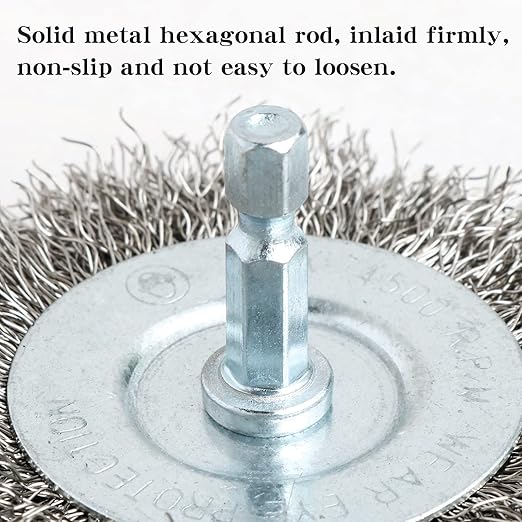 10pcs 3 Inch Stainless Steel Wire Wheel Brushes Kit for Drill with 1/4-Inch Hex Shank,Wire Wheels for Power-Operated Grinders (10)