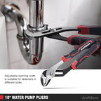 5-Piece Pliers & Wrench Set - Ideal Gift for Mechanics - Construction - Plumbing - Electrical Work - Includes 6" Long Nose & Diagonal Pliers - 8" Adjustable & Combo Wrench - 10" Groove Joint Plier