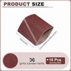 HARFINGTON 8 x 19 Inch Sanding Belts, 10 Pcs 36 Grits Aluminum Oxide Abrasive Belt Sander File Belt for Woodworking, Metal Polishing, Knife Sharpener