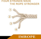 Versatile 1 Inch x 50 Ft Jute Rope from IMROPE: Perfect for DIY Projects, Home Decor, Gardening and Relaxing in a Hammock.