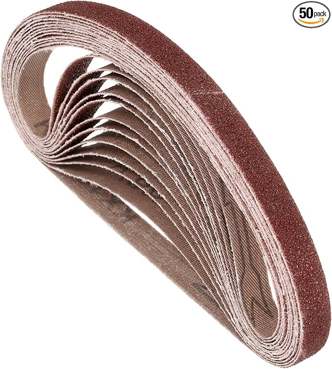 50 Pcs Sanding Belts 1/2 x 18 Inch 80 Grit Aluminum Oxide Abrasive Sandpaper for Belt Sander Metal Grinding Wood Working Weld Rust Removal