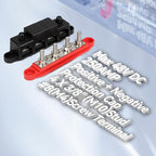 Heart Horse Power Distribution Block Bus Bar 3/8'' Terminal Stud 4 Post with Cover 250 Amp Rating for Marine Automotive and Solar Wiring RV Boat (250A, 3/8'', Red+Black)