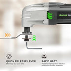 GALAX PRO 22000 OPM 2.0A Oscillating Multi Tool, 3 Degree Oscillating Angle with 3 Pieces Saw Blades, 1 Piece Semi Circle Blade Sanding Plate, 6 Pieces Sanding Papers for Grinding