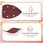 70pcs Mouse Sander Sandpaper Assortment Kit, 5 Hole Detail Sander Sandpaper Palm Sander Paper Mouse Sanding Pads Hook and Loop Sanding Sheets - 40/60/80/100/150/240/320 Grit