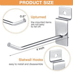 Moxweyeni 100 Pcs Heavy Duty Slatwall Panel Hooks Hanging Metal Slat Wall Hanging Hooks Silver Slat Wall Hanger Commercial Grade Slatwall Pegs Accessories for Shop Retail Display(4 Inch)