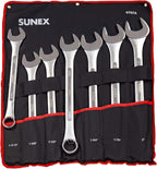 Sunex Tools 9707 Jumbo Fractional Combination Wrench Set, 7Piece (Includes Roll-Case), SAE Jumbo Combination Wrench Set