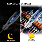Test Light Automotive, 3-60V DC LED Digital Circuit Tester, Heavy Duty Light Tester with Voltmeter, Auto Voltage Tester Electric Probe Test Pen for Fuse, Battery, Polarity