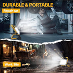 7000LM LED Work Light 5ft Cord with Plug,with Individual Switch.Portable,IP66 Waterproof with a stand.For camping,garage, car repair, workshop and job sites.Great for replacing old halogen work lights