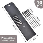 10pcs Mini Steel Needle Files,Packed in Synthetic Leather Case,for high Precision Sanding Work on Wood and Plastic Carving
