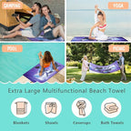 Killer Whale Beach Towel Oversized 36" x 72", Thin Lightweight Sand Free Quick Dry Microfiber Towel for Swimming Pool Cruise Camping Travel