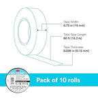 3M Temflex Multi-Purpose Vinyl Electrical Tape 165, Green, 3/4 in x 60 ft (19 mm x 18 m), 10 Roll Pack