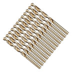 Drill Bit, 7/32" Cutting Diameter (5.556mm), 4241 HSS Gold 118° Cutting Angle Versatile Jobber Bits - (Applications: for Drilling Plastic Wood Soft Thin Metal), 12-Pieces