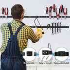 4 Pieces 24" Magnetic Tool Holder Strip, Black Magnet Bar, Metal Tool Organizer Rack for Garage Organization, Easy To Install in Workshop, Mounting Screws Included