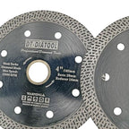 DT-DIATOOL Diamond Granite Blade 4 Inch for Marble Porcelain Tile Ceramic Diamond Cutting Disc with Mesh Turbo Diamond Segments Pack of 5