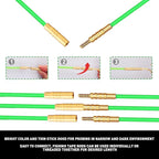 50 FT Wire Fishing Kit Fiberglass Connectable Fish Tape Wire Puller Cable Pulling Pull Push Kit With Hook In Transparent Tube, Green