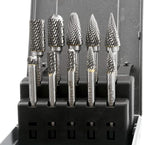 Carbide Burr Set 10pcs Die Grinder Bits 1/2 Inch Cutting Burrs 1/4 Inch Shank Double Cut Carbide Rotary Burr Set for Die Grinder Drill,Metal Carving,Polishing,Engraving,Drilling