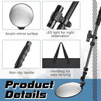 Barydat 4 Pack Under Vehicle Inspection Mirror with Telescoping Handle and Light 8 Inch Diameter Security Angle Adjustment Handheld Inspection Mirror for Under Car Truck Equipment Over Shelf