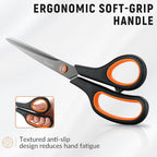 Scissors, 3-Pack Titanium Coated Non-Stick Scissors (8.5’’, 7.5’’, 5.5’’) - Premium All-Purpose Cutting Tools for Craft, Office & Home Use