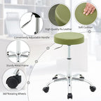 Office Drafting Chair, Adjustable Drafting Stool on Wheels 19.5’’-26.6’’, Green Salon Rolling Chair (Green)