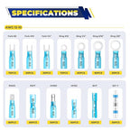 FORCA 740PCS Heat Shrink Wire Connectors Kit, AWG 16-14 Marine Grade Waterproof Crimp, Electrical Solder Seal, Ring Fork Spade Bullet Solder Butt Connectors Blue(13 Types)