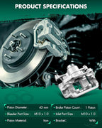 SCITOO Rear Right Brake Caliper With Bracket 19B6446 Compatible For Honda For Odyssey 2011-2017