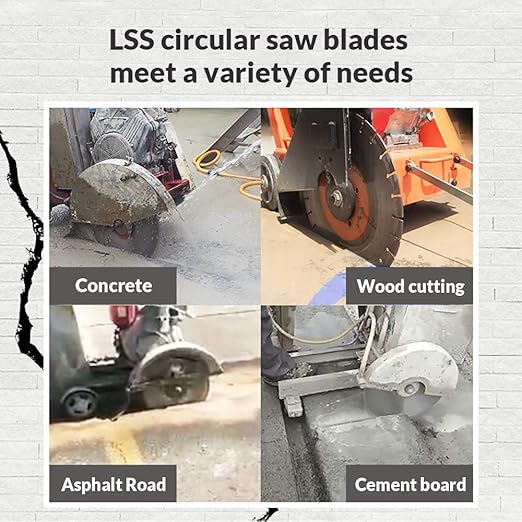 LSS 14 Inch Diamond Saw Blade,Dry or Wet Cutting Concrete Saw Blades for Sharp Cutting Concrete Marble Granite Brick Masonry,Broadened Cutter Head