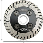 SHDIATOOL 3 Inch Granite Turbo Cutting Blades Two-in-One Design Cut Grind Sharpen Marble Concrete and Bricks