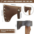 Ringsun Genuine Leather Hatchet Sheath, Handmade Durable Axe Sheath with Belt Loop, Portable Hatchet Cover for Outdoor Hiking Camping Working Blade Protection