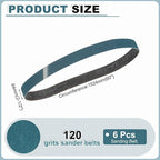 HARFINGTON 2 1/2 x 60 Inch Sanding Belts, 6 Pcs 120 Grit Zirconia Abrasive Belt Sander File Belt for Woodworking, Metal Polishing, Knife Sharpener