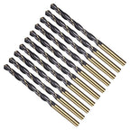 Drill Bit, 5.5mm Cutting Diameter, 4341 HSS Gold and Black 118° Cutting Angle Number Jobber Bits - (Applications: for Drilling Soft Metal Plastic Wood), 10-Pieces