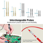 Multimeter Test Leads Kit,25PCS Current Probes with Replaceable Alligator Clips,Precision Sharp Probe,Test Hook,Test Tweezer,Wire Piercing Test Probe for Digital Electrical Multimeter Testing