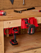 Drill Holder, Power Tool Organizer, Utility Storage Rack | Universal Wall Mount Cordless tools holder fits most drills like Milwaukee Drill (2-PACK) (Red)
