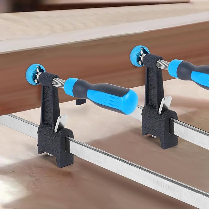 Bar Clamps for Woodworking 24 Inch,2-Pack Wood Clamps Adjustable and Release Quickly,Throat Depth 2.5 Inch, Serrated Steel Rail,Bar Clamps Force 600 Lbs