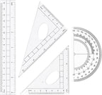Math Geometry Kit Sets 10 Piece Student Supplies with Shatterproof Storage Box,Includes Rulers,Protractor,Compass,Eraser,Pencil Sharpener,Lead Refills,Pencil,for Drafting and Drawings（Black）