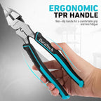 DURATECH 9.5 INCH High Leverage Linemans Pliers, Heavy Duty Side Cutters, Linesman Pliers for Wire Cutting, Crimping