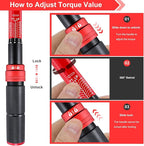 3/4 Torque Wrench,3/4 Drive Torque Wrench-30-350 Ft-Lb(40.7-474.3Nm) Dual Scales,Precision Instruments Torque Wrench Pre-Calibrated Accuracy+-3%,48-Tooth Dual-Direction for Auto & Machinery