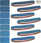 1x30 Inch Sanding Belts 21 Pcs 7 Grits Sizes (3 Each of 40/60/80/120/150/240/400 Grits) Heavy Duty Belt Sander Zirconia Belt Sander Paper for Wood, Metal, Stainless Steel, Cars, and Furniture