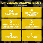 35PCS Disc Brake Caliper Tool Kit | Heavy Duty Brake Caliper Compression Tool Includes 24 Adapters for Brake Pad Replacement and Piston Compression, Compatible with Most Vehicles