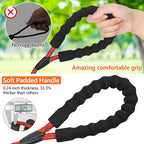 NTR 3FT Heavy Duty Dog Leash with Swivel Lockable Hook and Comfortable Padded Handle, Red Rope Dog Leash for Small Medium Large Dogs Training, Playing, Camping, or Backyard