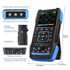 3 in 1 Handheld Oscilloscope Multimeter DDS Generator with 2 Channels, 10000 Counts, 10MHz Bandwidth, 50MSa/s Sampling Rate, AC/DC, Voltage, Current, Capacitance, Resistance, Diode, Continuity Test