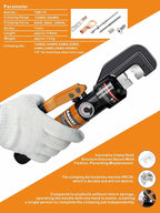 AMZCNC Hydraulic Cable Lug Crimper 8 US TON 12 AWG to 00 (2/0) Electrical Terminal Cable Wire Tool Kit with 9 Die (Crimping Tool and Copper wire scissors)