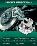 SCITOO Rear Right Brake Caliper With Bracket 19B6788 Compatible For Hyundai Elantra GT 13-17, For Hyundai Veloster 12-16, For Kia Forte 14-18, For Kia Forte Koup 14-16, For Kia Forte5 14-18