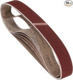 10 Pcs Sanding Belts 2 x 42 Inch 180 Grit Aluminum Oxide Abrasive Sandpaper for Belt Sander Metal Grinding Wood Working Weld Rust Removal