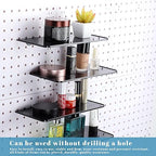 Nuanchu 8 Set Pegboard Wall Mount Display Organizer Kit - Plastic Pegboard Panels for Garage Kitchen Living Room Office No Drilling to Wall, No Drilling Required, 10 x 10 Inch(White)