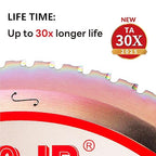 Metal Cutting Circular Saw Blade, Steel and Stainless Steel Cutting, The Cutting Head uses a Special Anti-Heat Sticking Coating with high Finish and Long Life, FMB 12 Inch 60-Tooth 1" TA