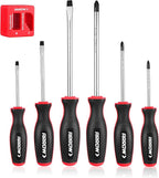 ARROW 6-Piece Magnetic Screwdriver and Magnetizer/Demagnetizer Set, Premium Cr-V Steel Screwdriver Set with Non-Slip Cushion Grip, Magnetic Phillips and Flathead Tips, for Home Improvement