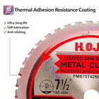 Metal Cutting Circular Saw Blade, Steel and Stainless Steel Cutting, The Cutting Head uses a Special Anti-Heat Sticking Coating with high Finish and Long Life,FMB 7-1/2 inch 42-Tooth 20mm -TA