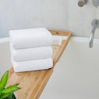 Amazon Basics 100% Cotton Soft, Quick-Dry Absorbent Hand Towels, 8-Pack, White, 28" x 16"